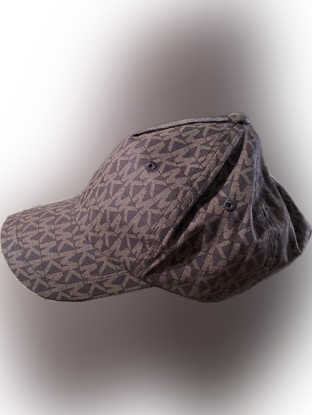 Michael Kors Brown Monogram Baseball Hat with Branded Interior Tape - Picture 5 of 9